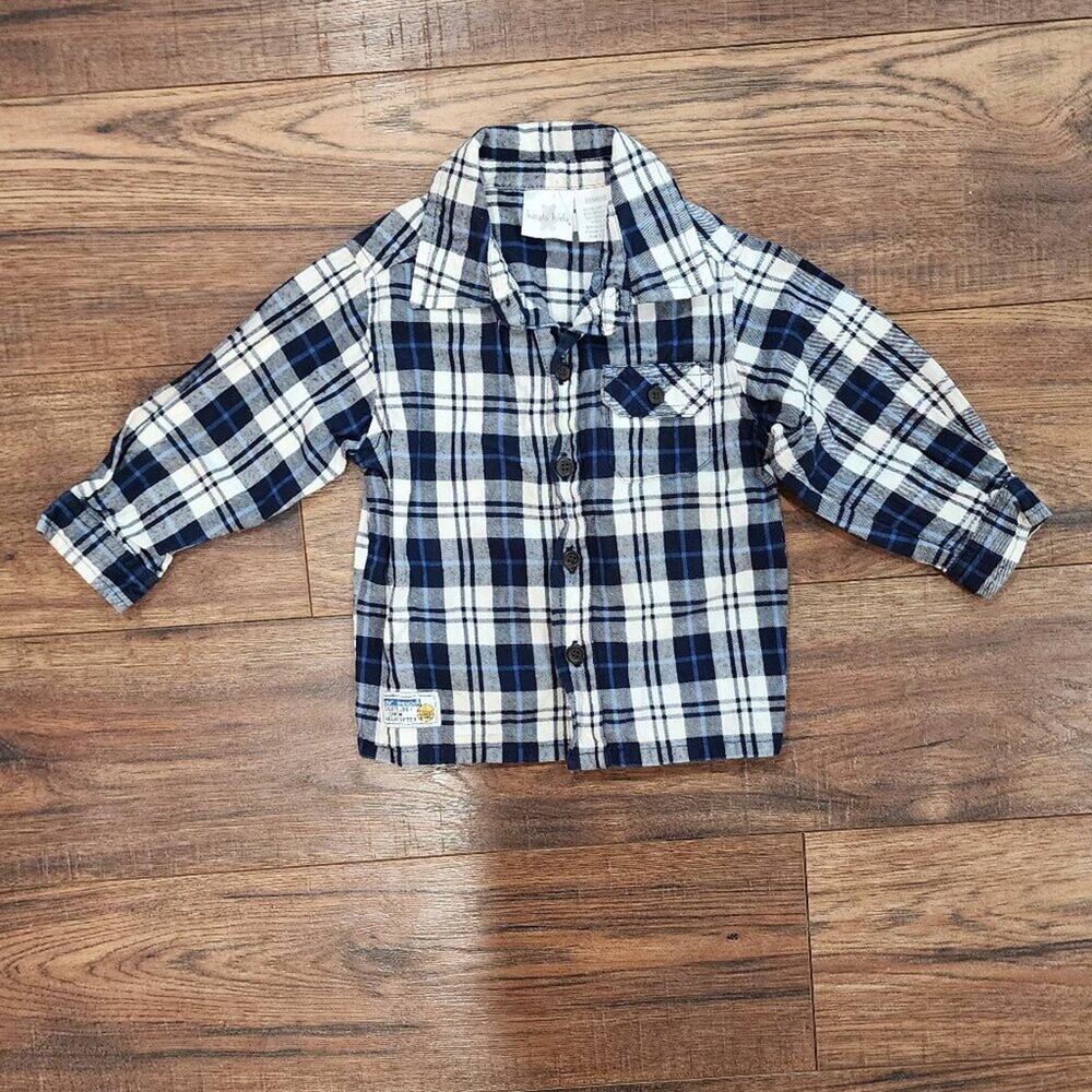 Koala Kids Boy's Infant Long Sleeve Plaid Casual Button Down Shirt Size 18M
